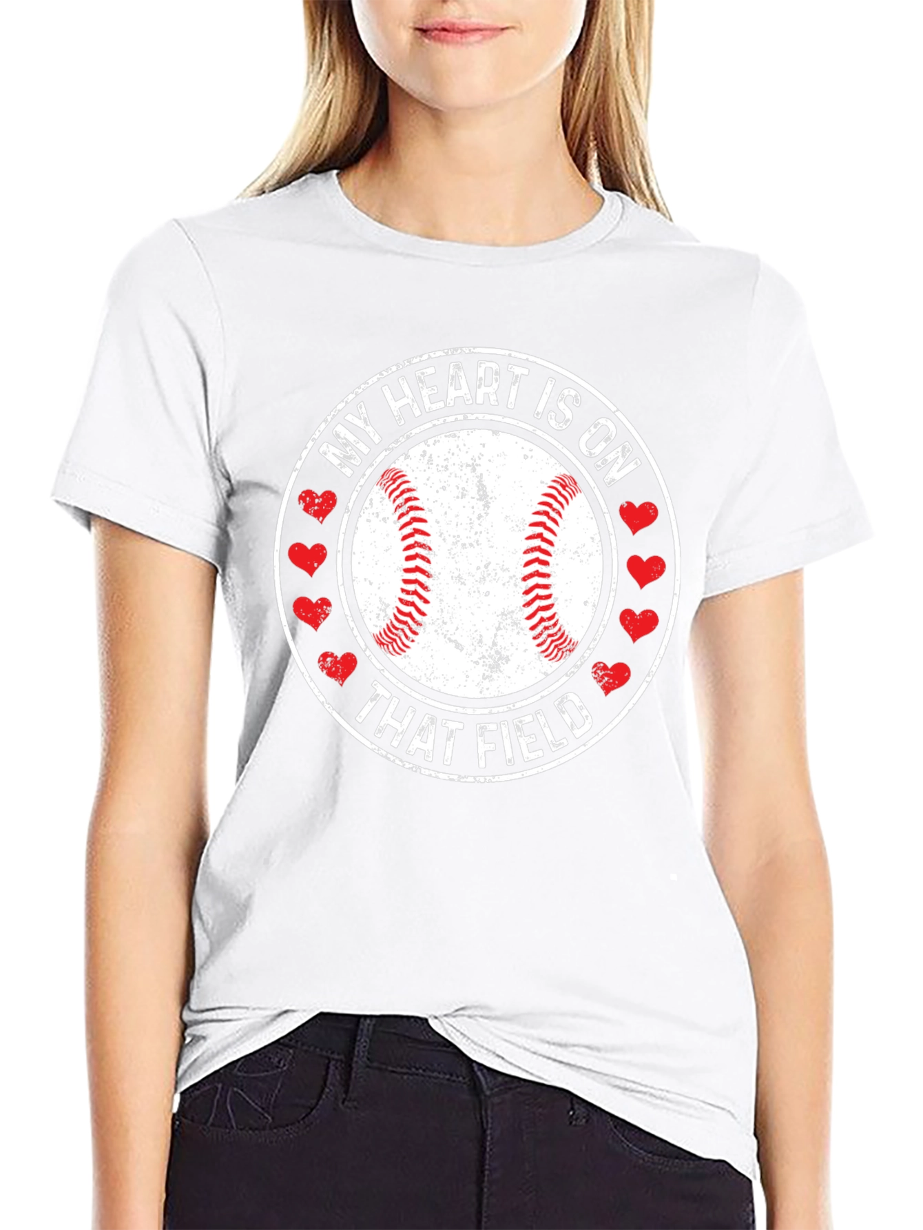 Baseball Heart on Field Graphic T-Shirt