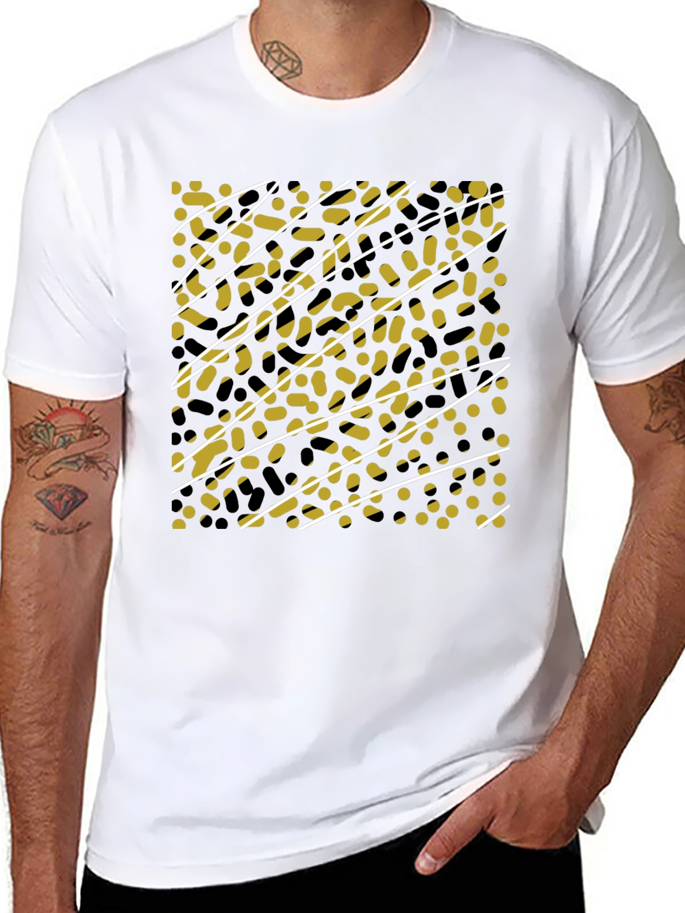 Abstract Pattern Black T-Shirt