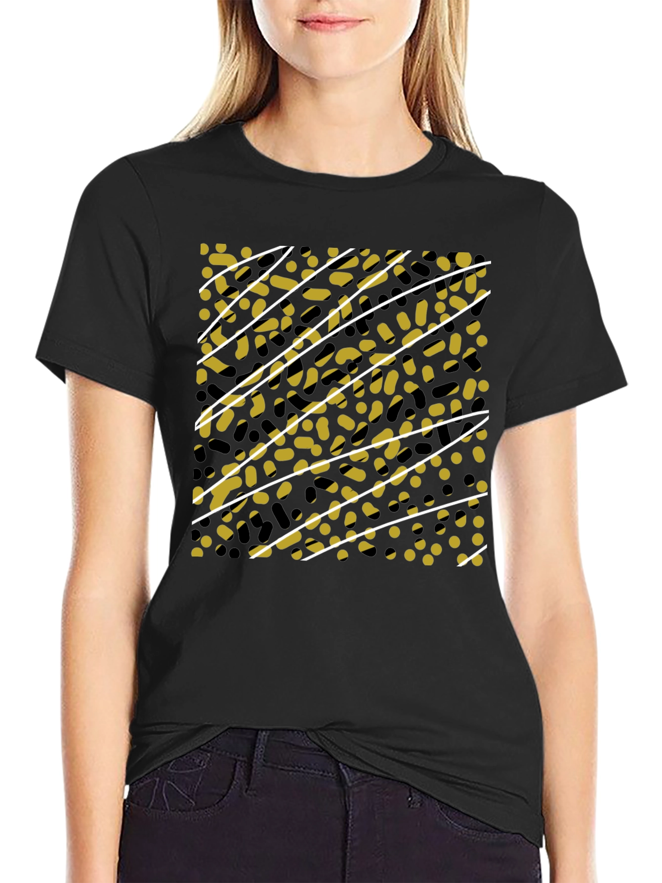 Abstract Pattern Black T-Shirt