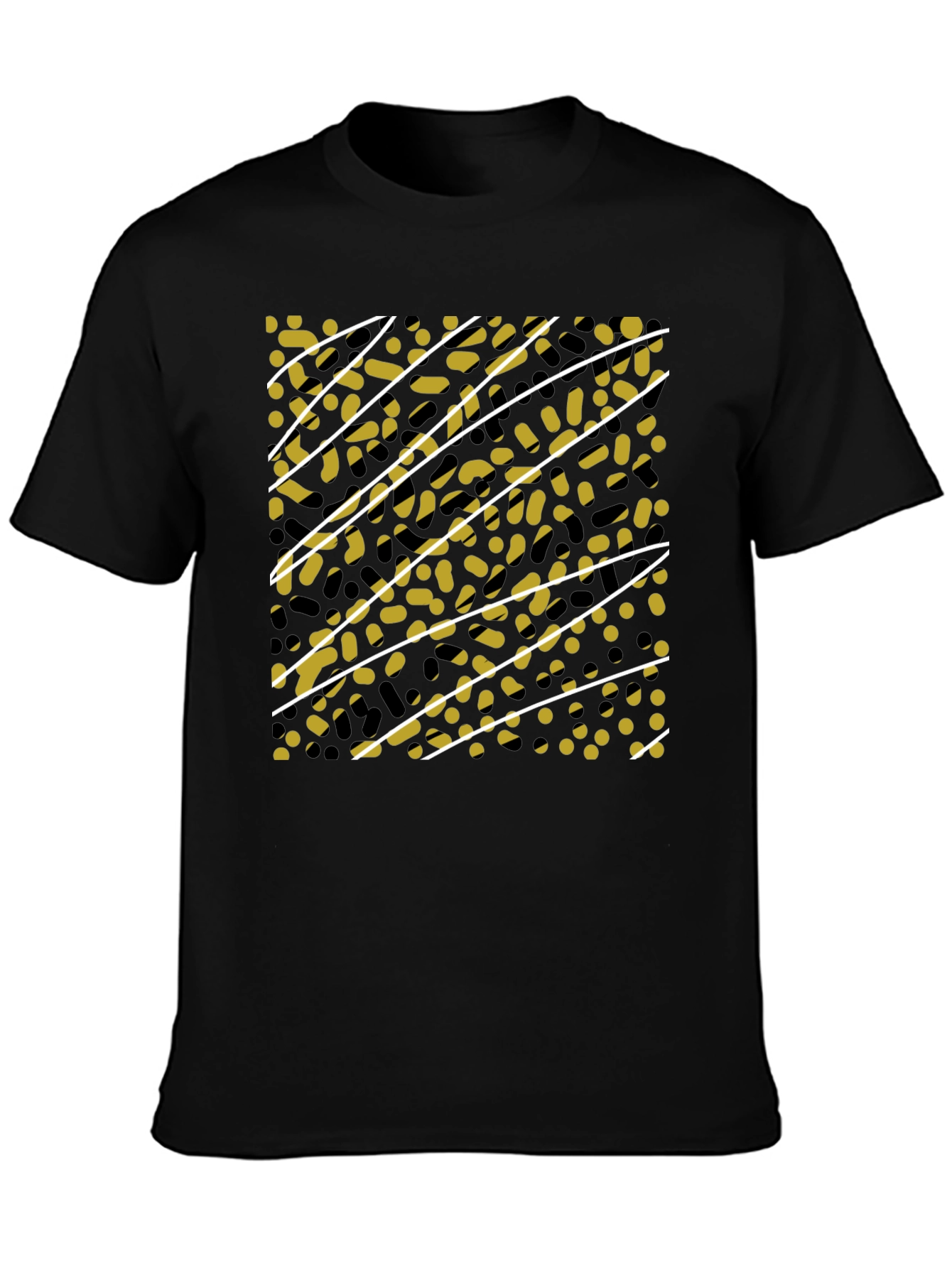 Abstract Pattern Black T-Shirt