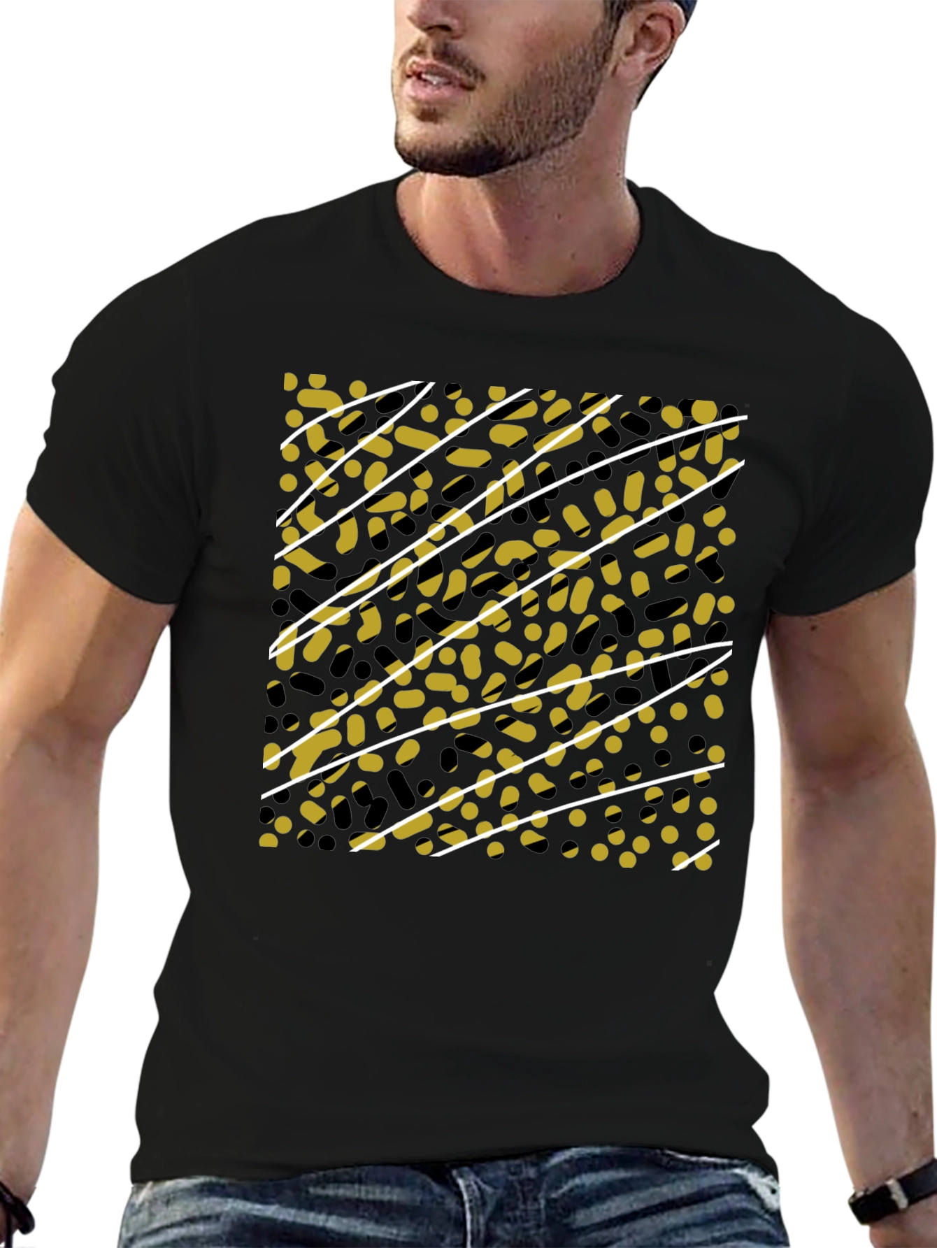 Abstract Pattern Black T-Shirt