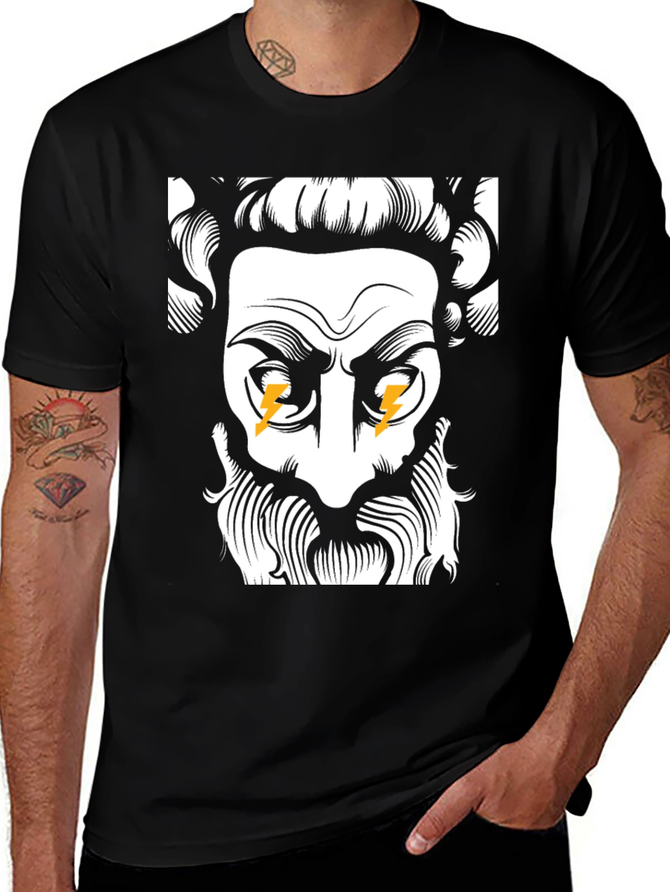 Zeus Lightning Bolt T-Shirt - Black Graphic Tee