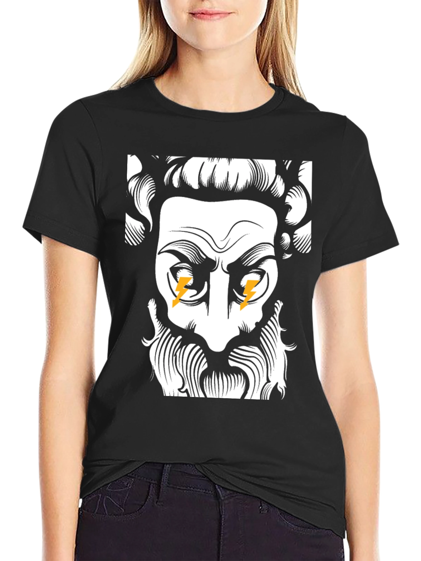 Zeus Lightning Bolt T-Shirt - Black Graphic Tee
