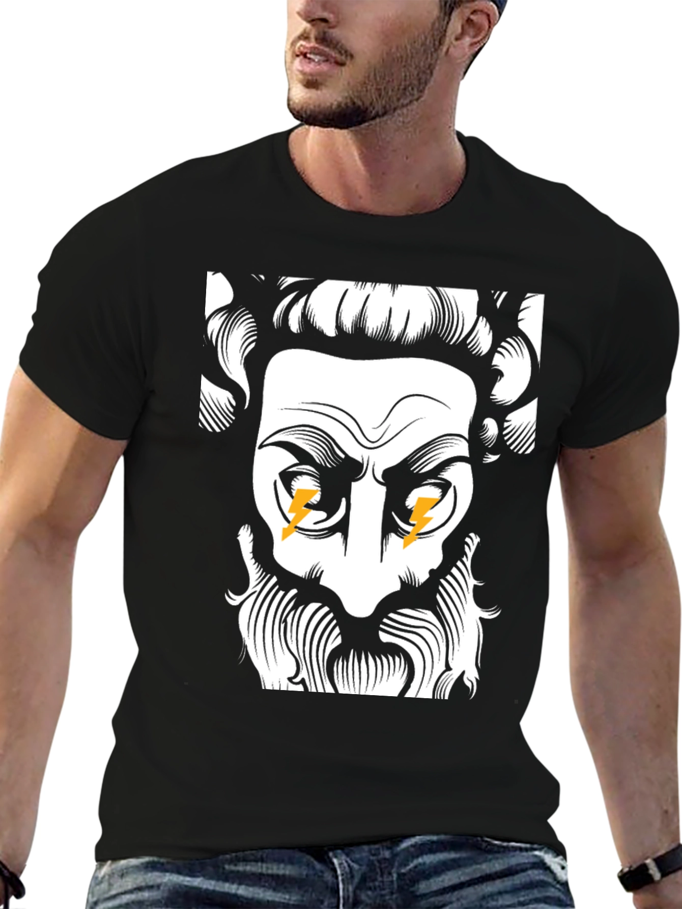 Zeus Lightning Bolt T-Shirt - Black Graphic Tee