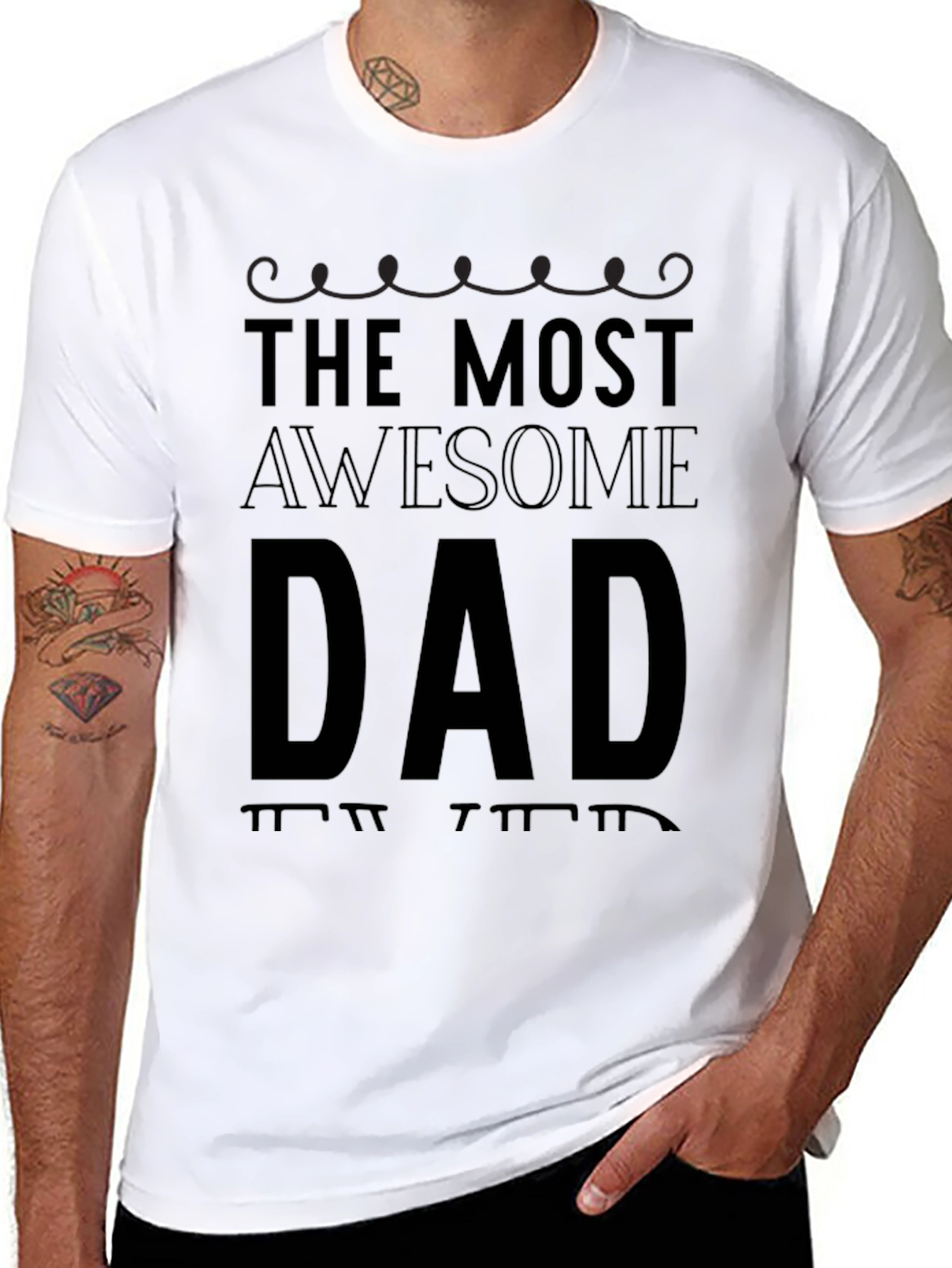 The Most Awesome Dad Black T-Shirt