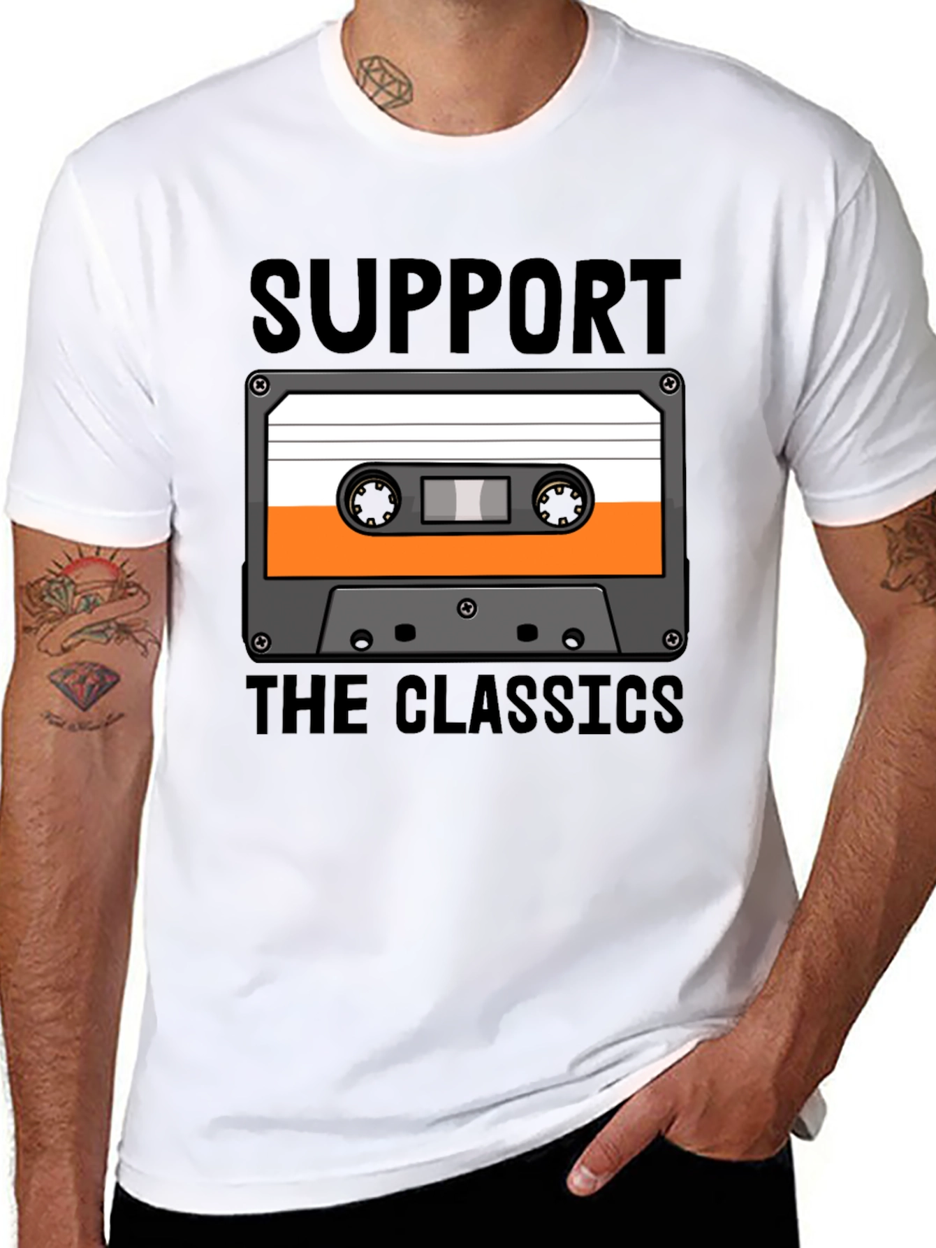 Support the Classics Cassette Tape Graphic T-Shirt