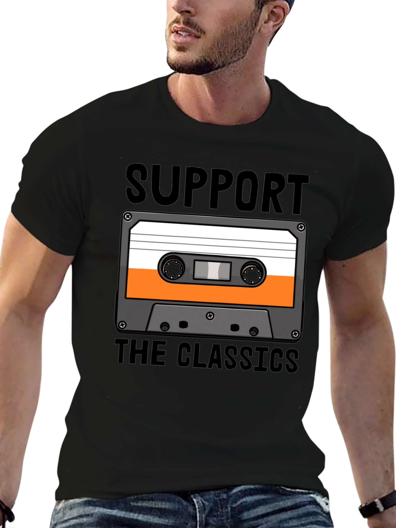 Support the Classics Cassette Tape Graphic T-Shirt