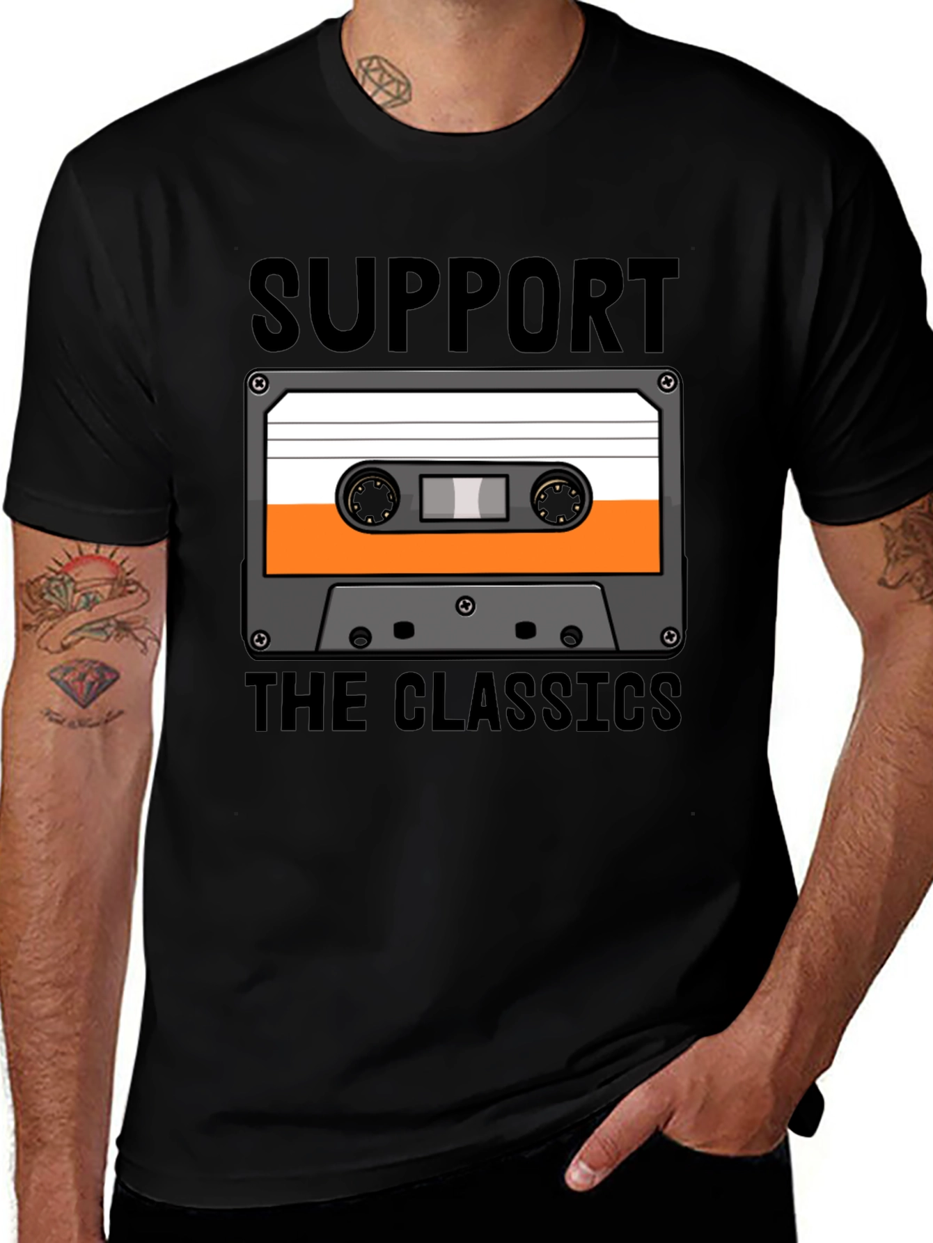 Support the Classics Cassette Tape Graphic T-Shirt