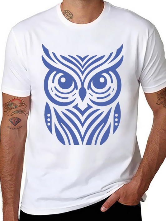 Stylish Owl Graphic Print Black T-Shirt