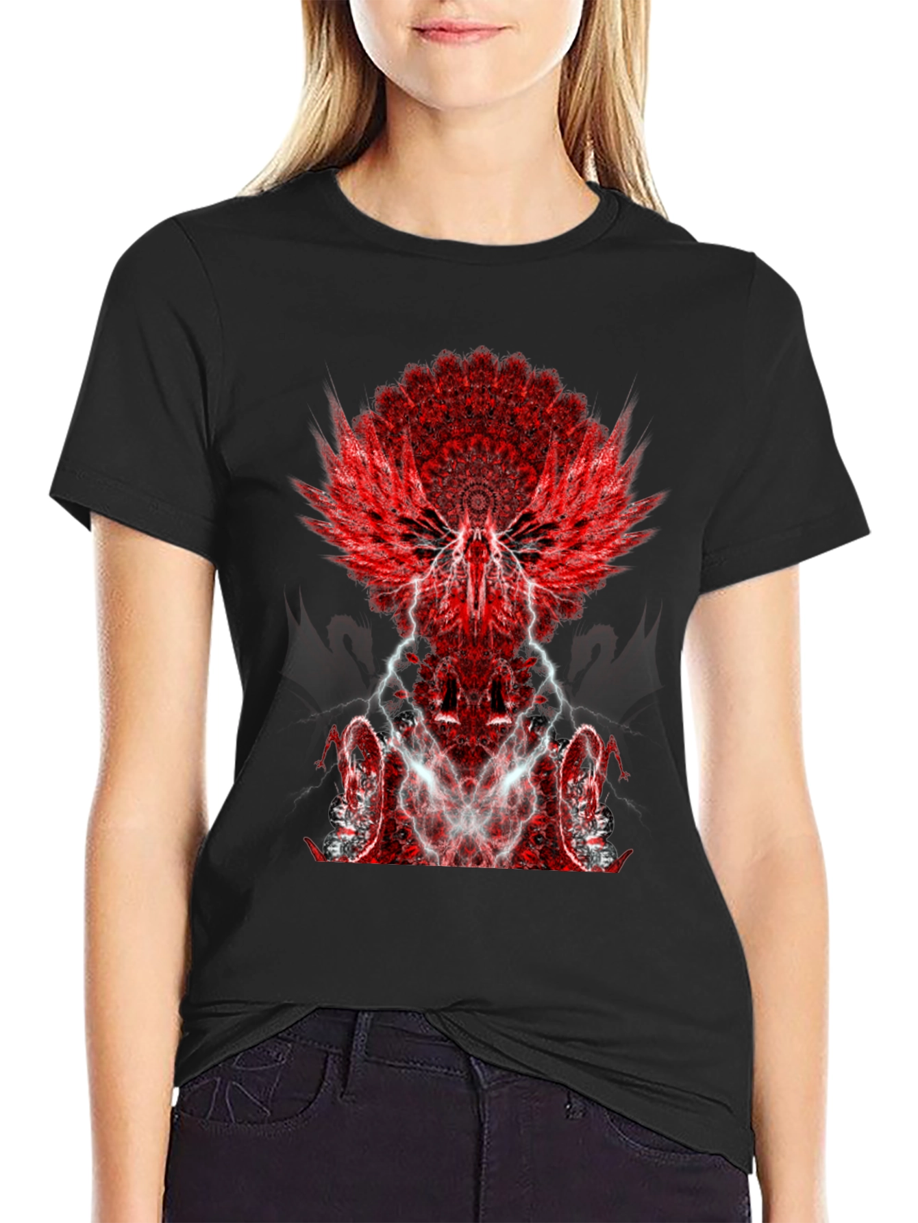 Winged Graphic Black T-Shirt