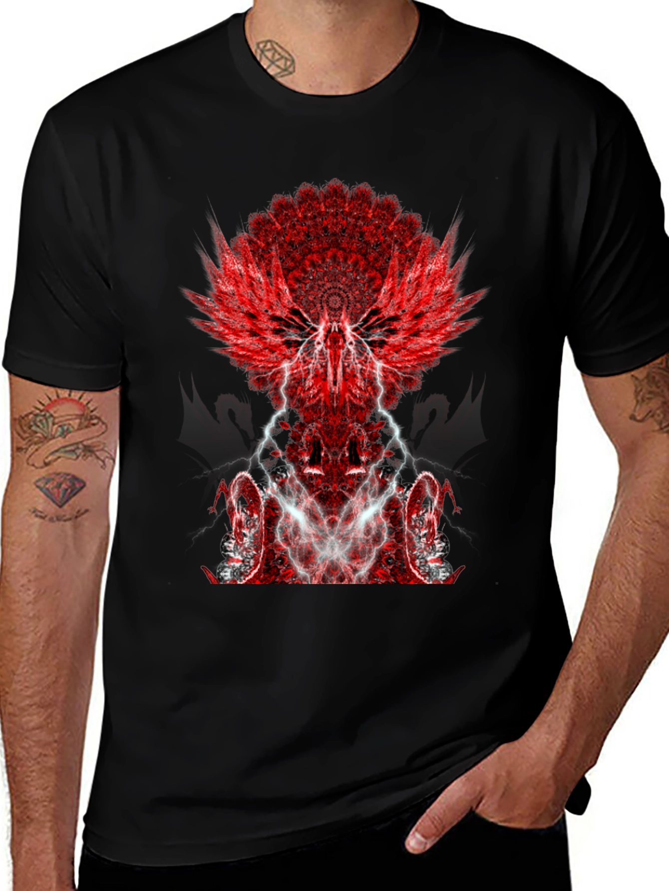 Winged Graphic Black T-Shirt