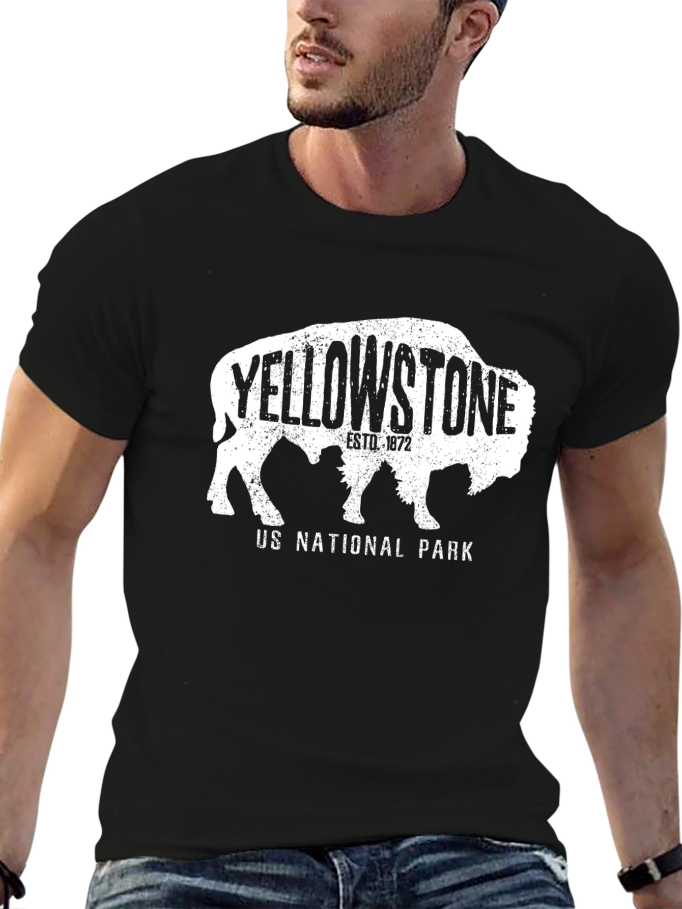Yellowstone National Park Buffalo Graphic Tee - Black