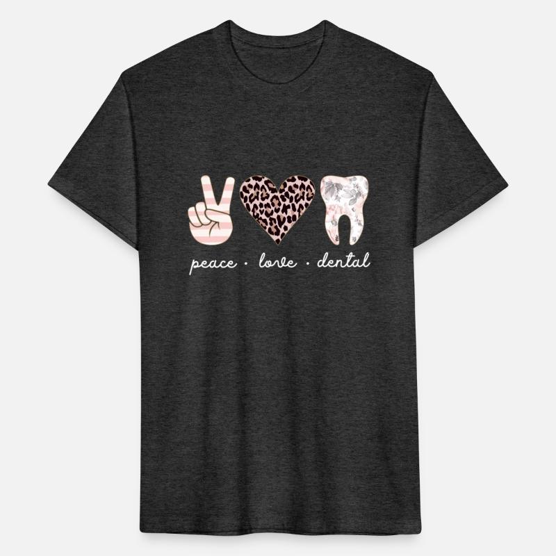 Peace Love Dental Leopard Heart Teeth Dentist