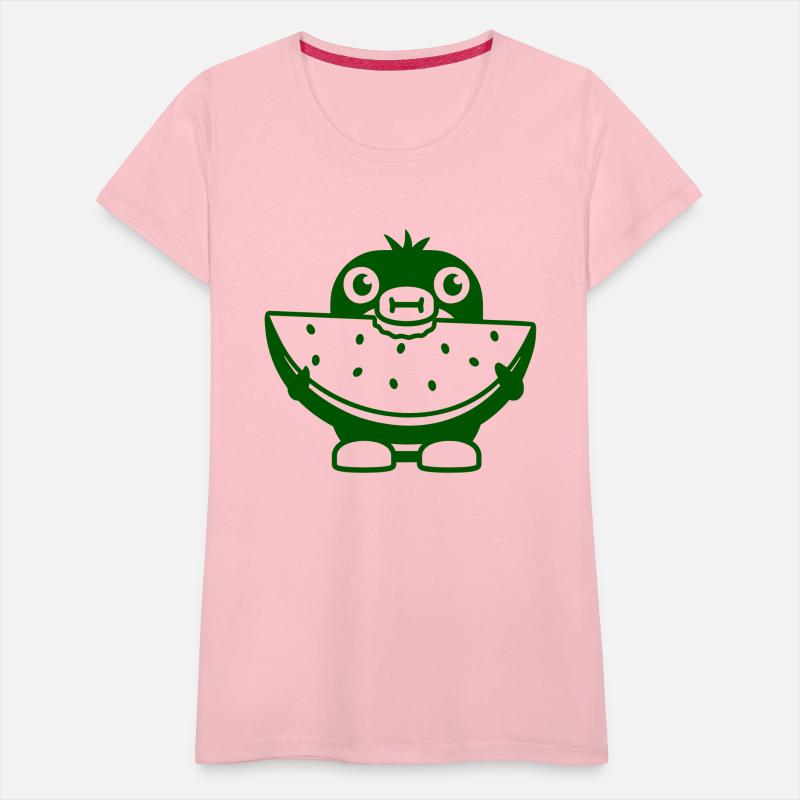 Penguin Eats Melon Fruit Delicious Hunger Bite Fun