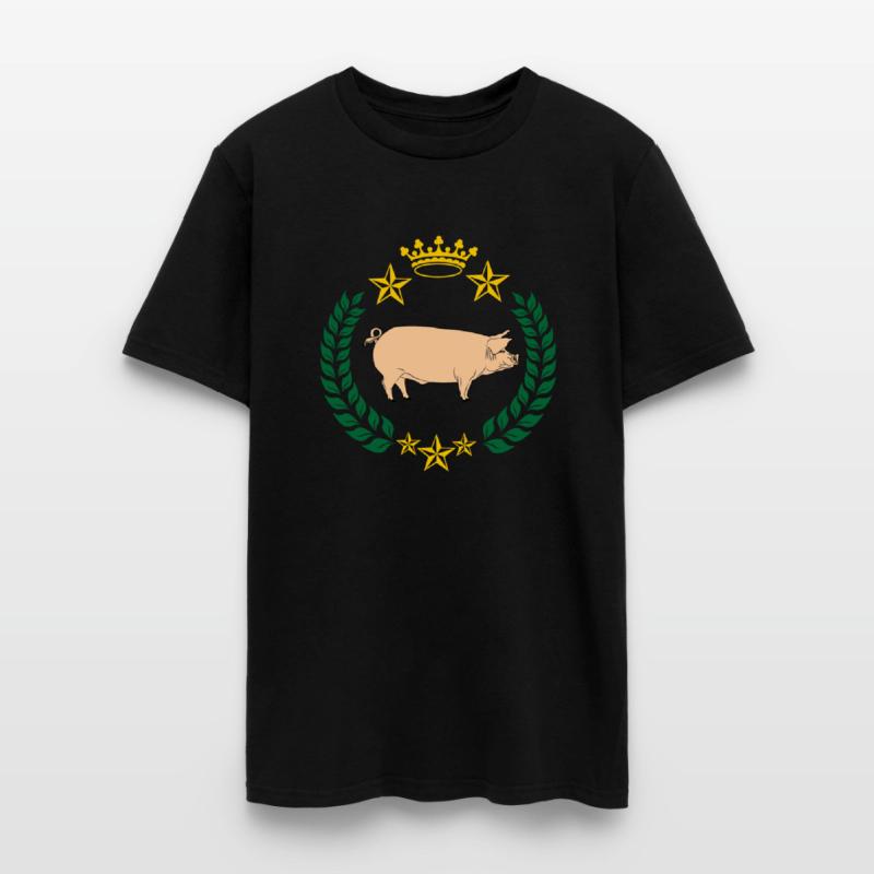 Pig pink in laurel wreath