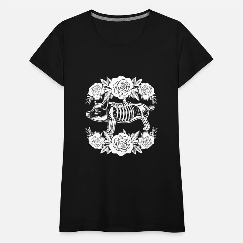 Pig Pork Floral Skeleton Flower Animal