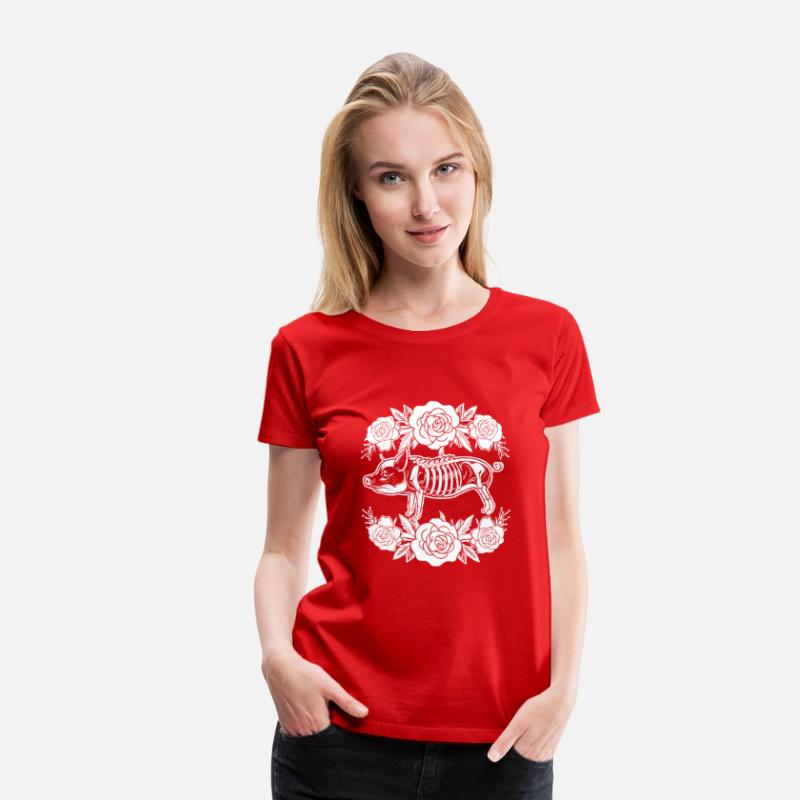 Pig Pork Floral Skeleton Flower Animal
