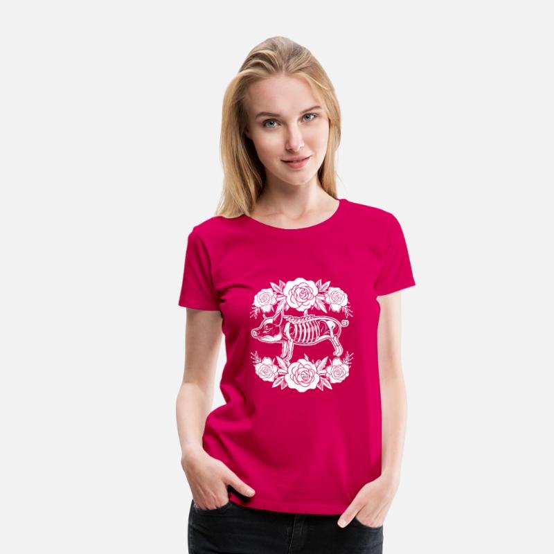 Pig Pork Floral Skeleton Flower Animal
