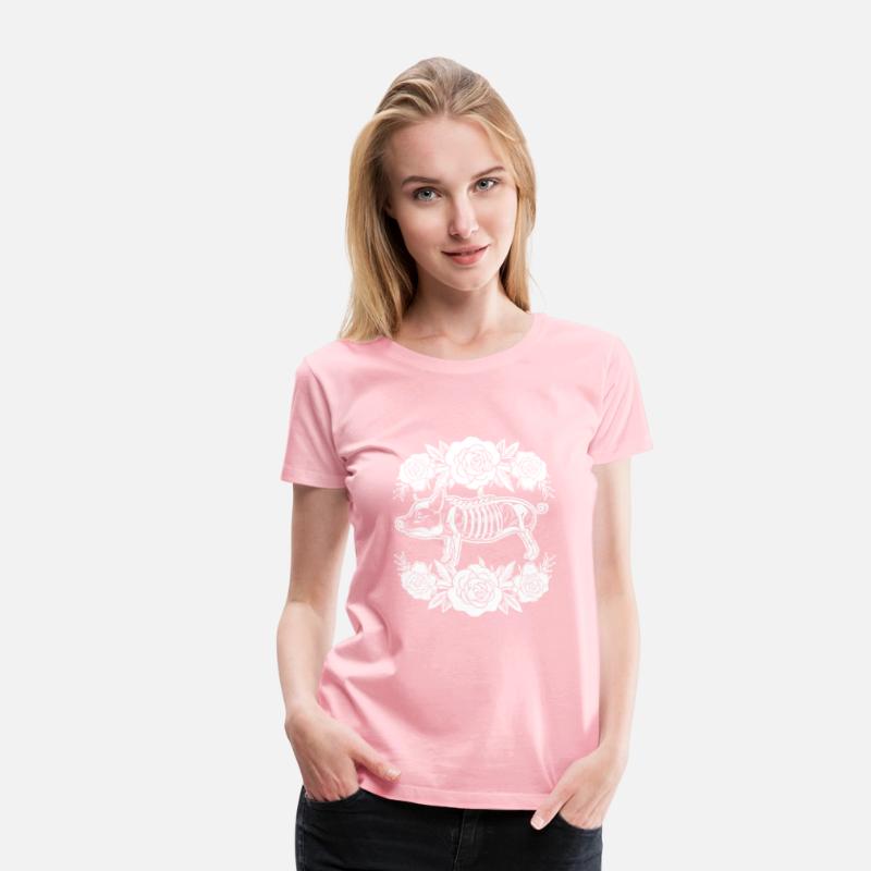 Pig Pork Floral Skeleton Flower Animal