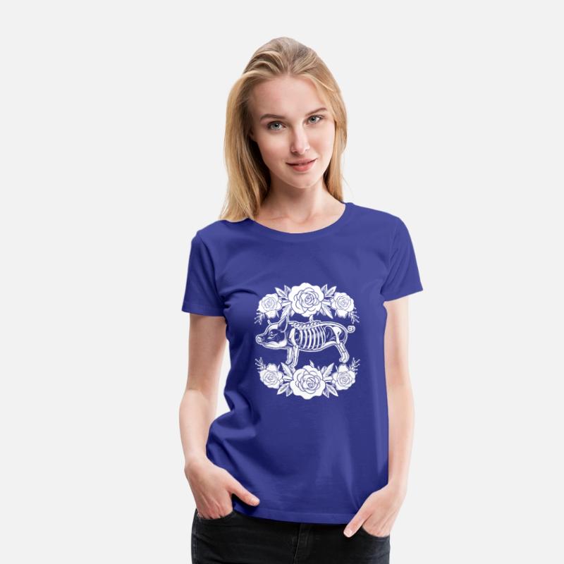Pig Pork Floral Skeleton Flower Animal