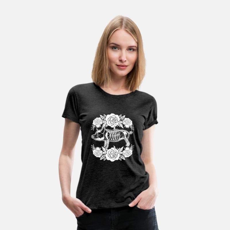 Pig Pork Floral Skeleton Flower Animal