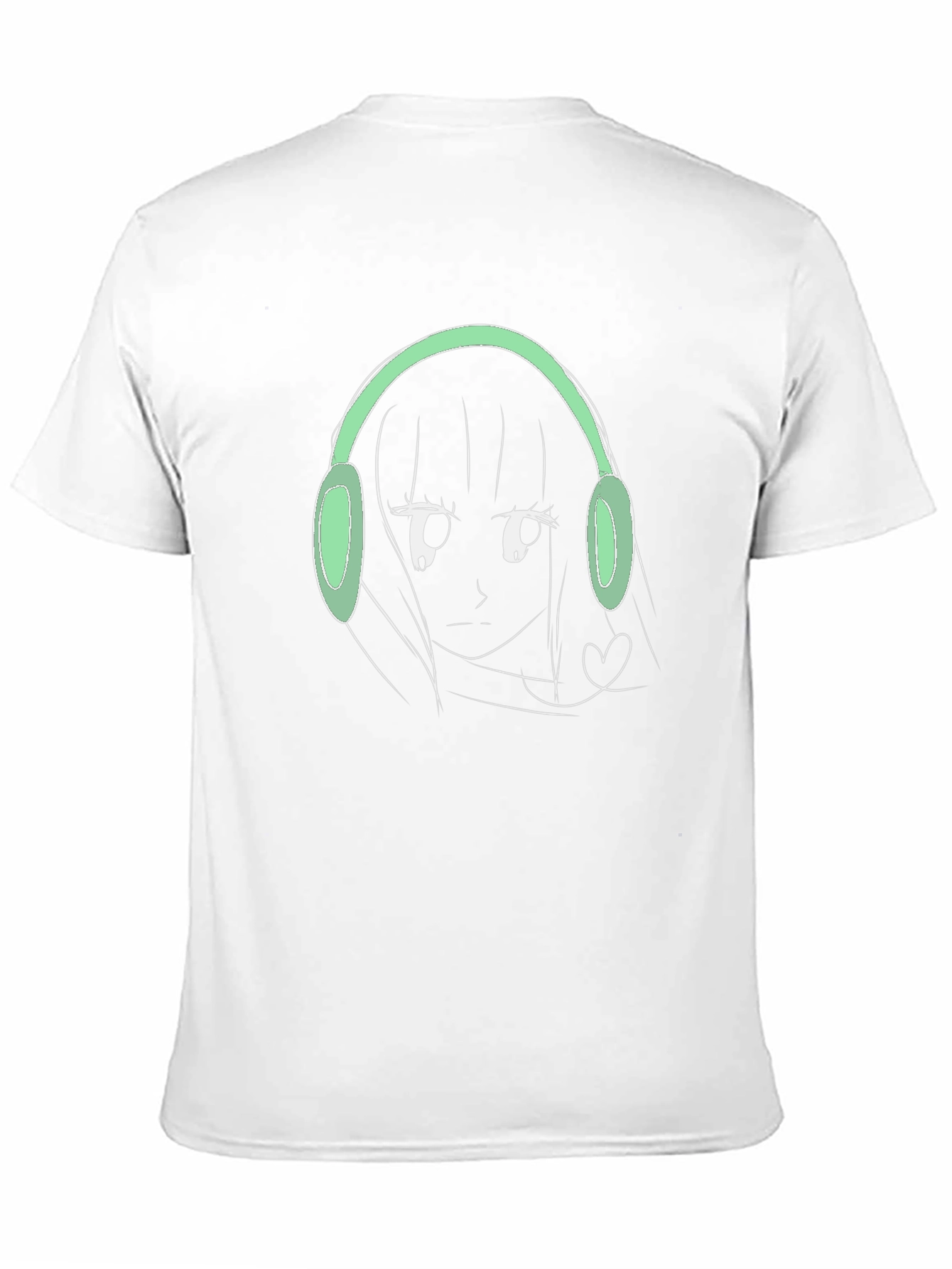 Anime Girl Headphones Graphic T-Shirt - Trendy Streetwear