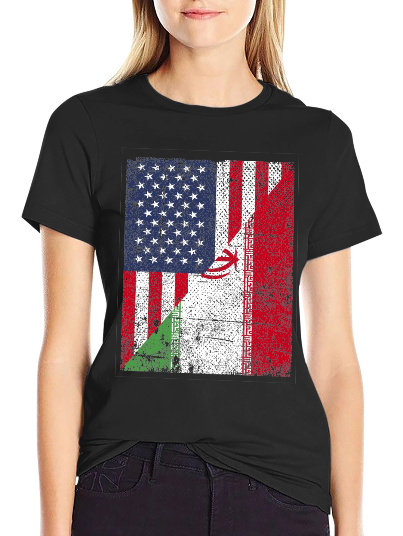 USA and Iran Flag T-Shirt