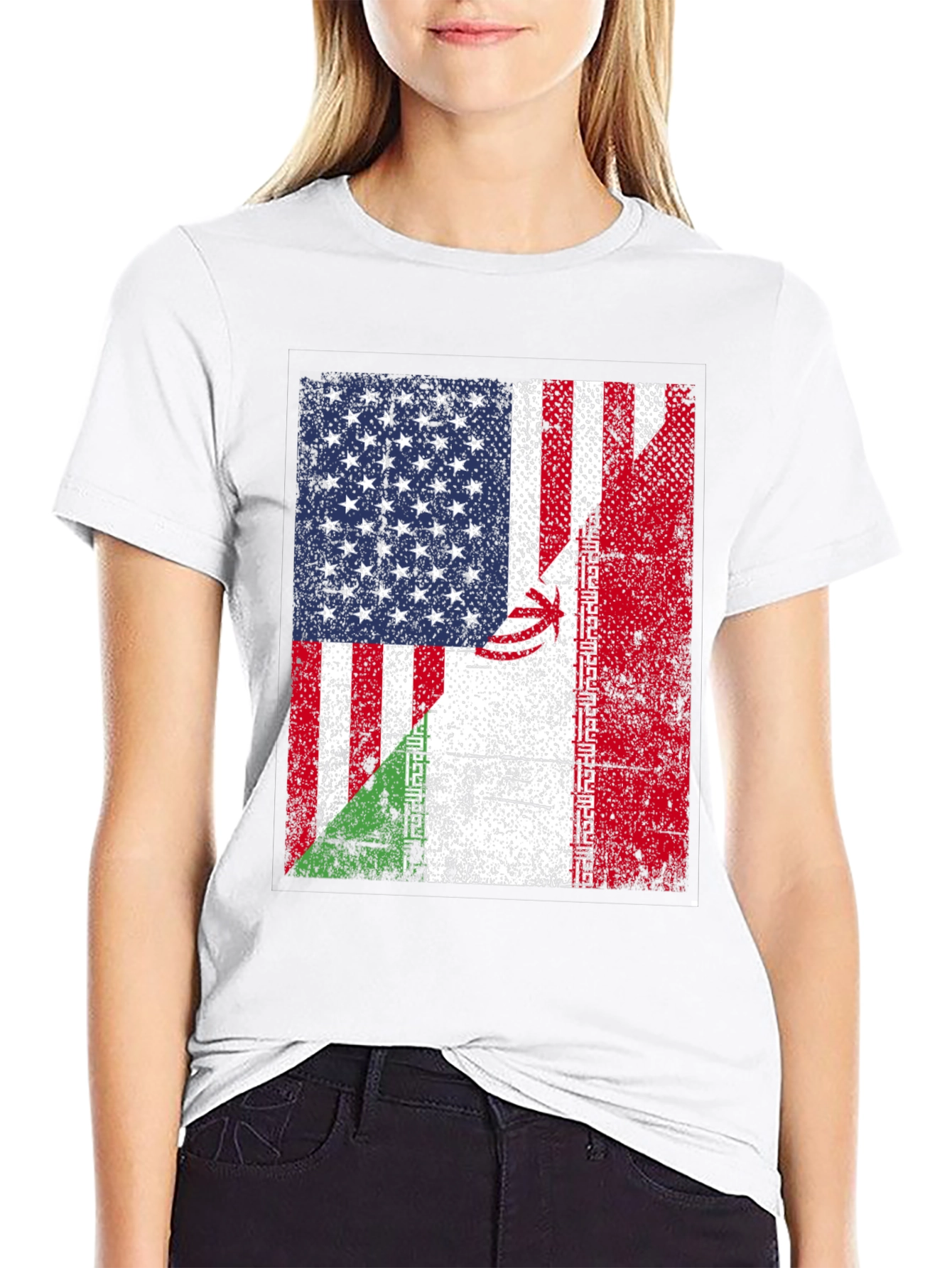 USA and Iran Flag T-Shirt