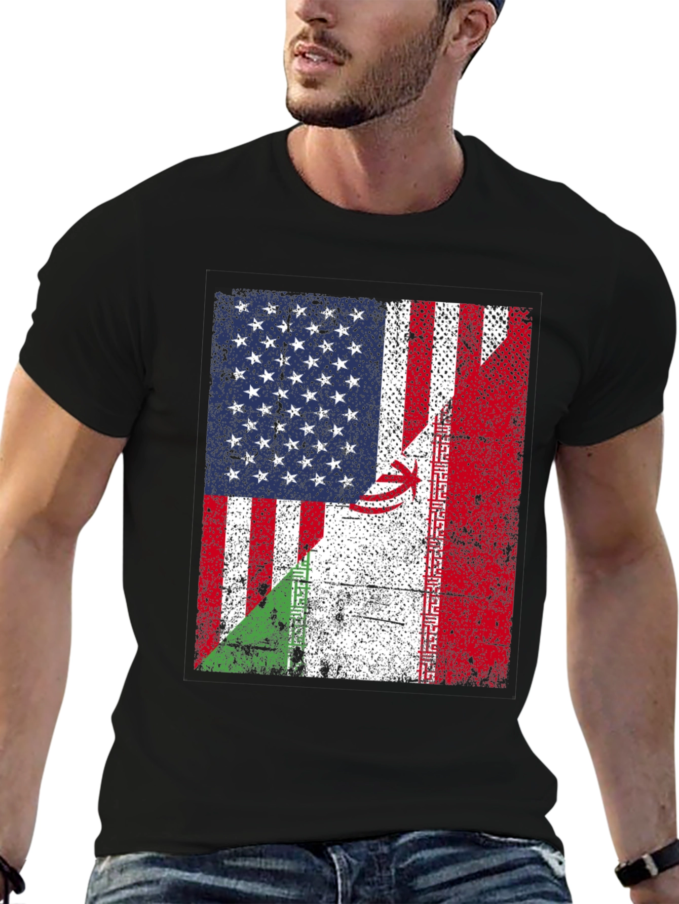 USA and Iran Flag T-Shirt