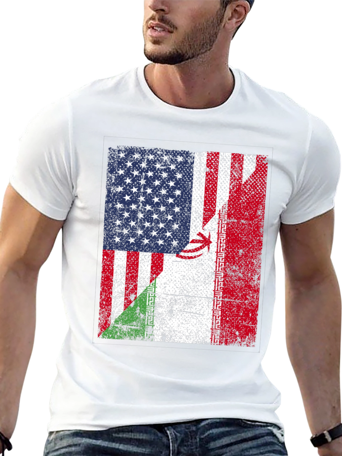 USA and Iran Flag T-Shirt