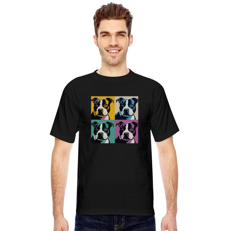 Pop Staffordshire Bull Terrier Dog Portrait