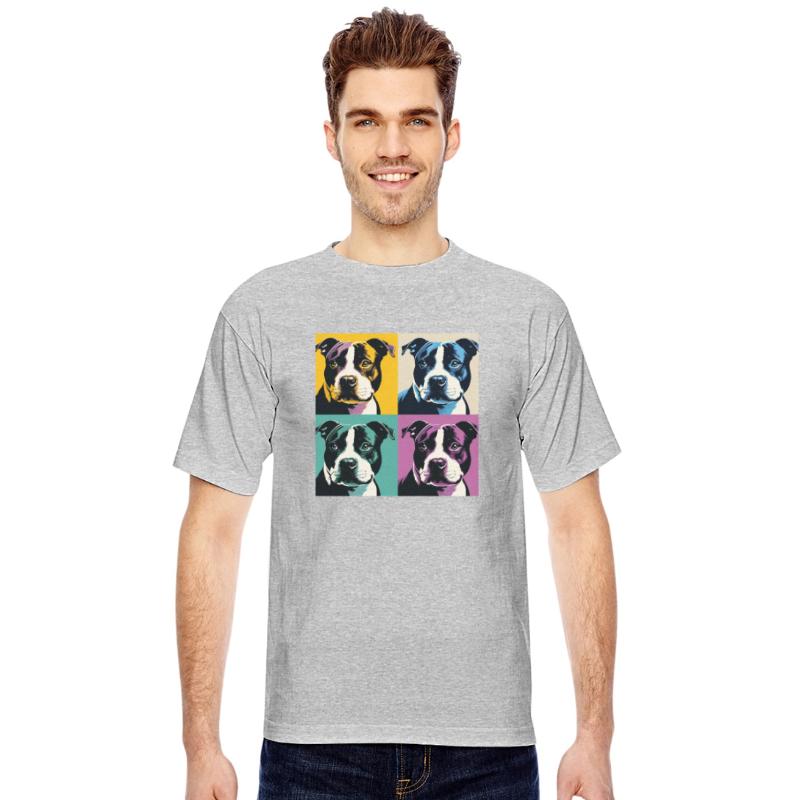 Pop Staffordshire Bull Terrier Dog Portrait