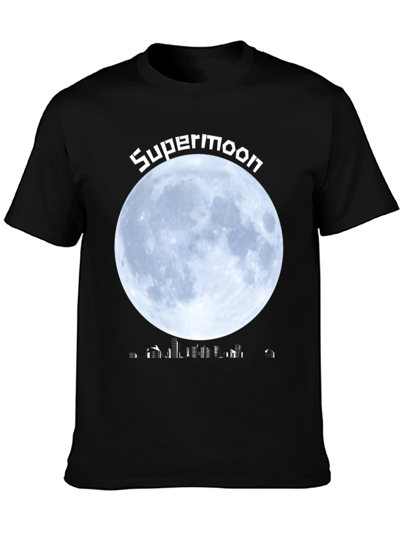 Supermoon Cityscape Graphic T-Shirt