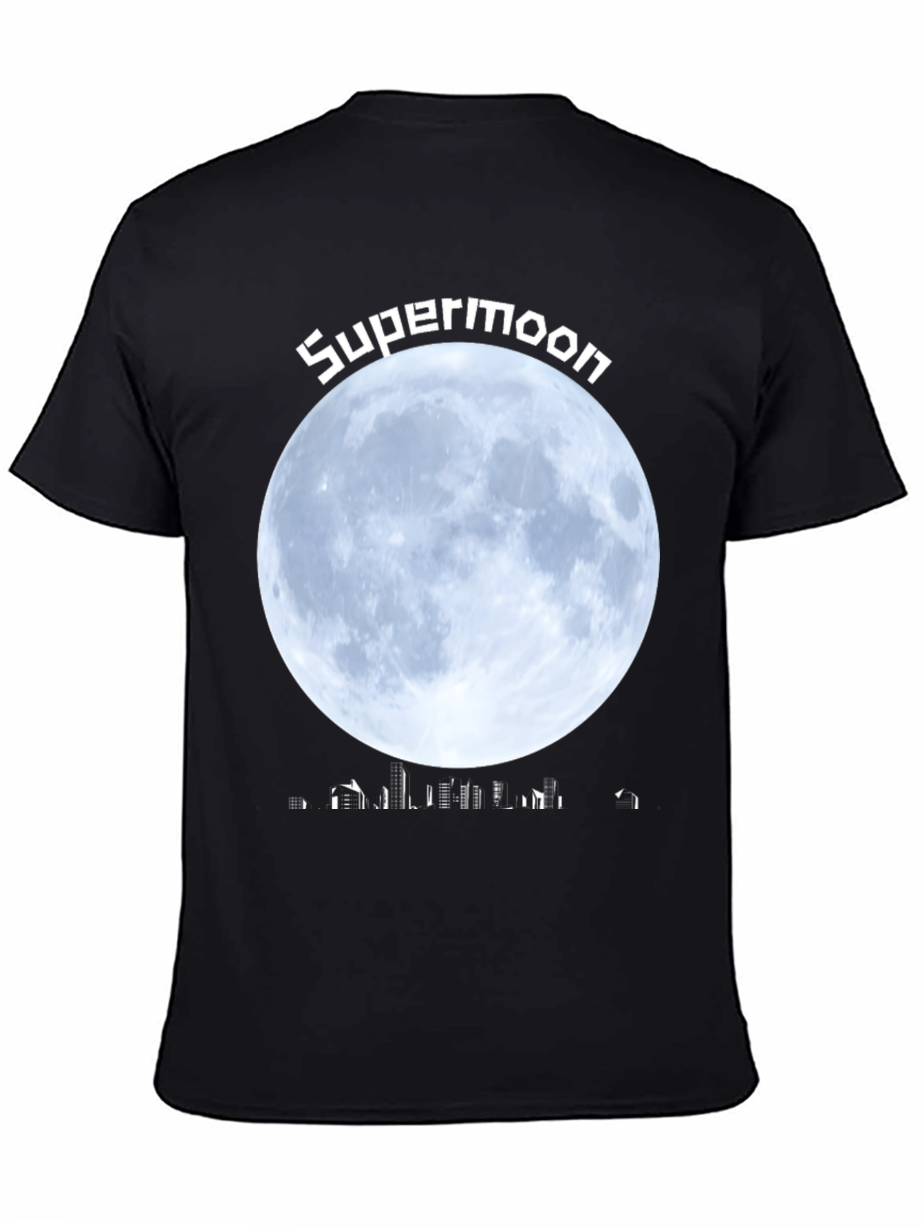 Supermoon Cityscape Graphic T-Shirt
