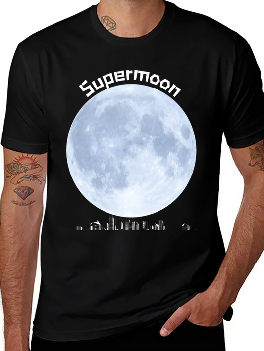 Supermoon Cityscape Graphic T-Shirt