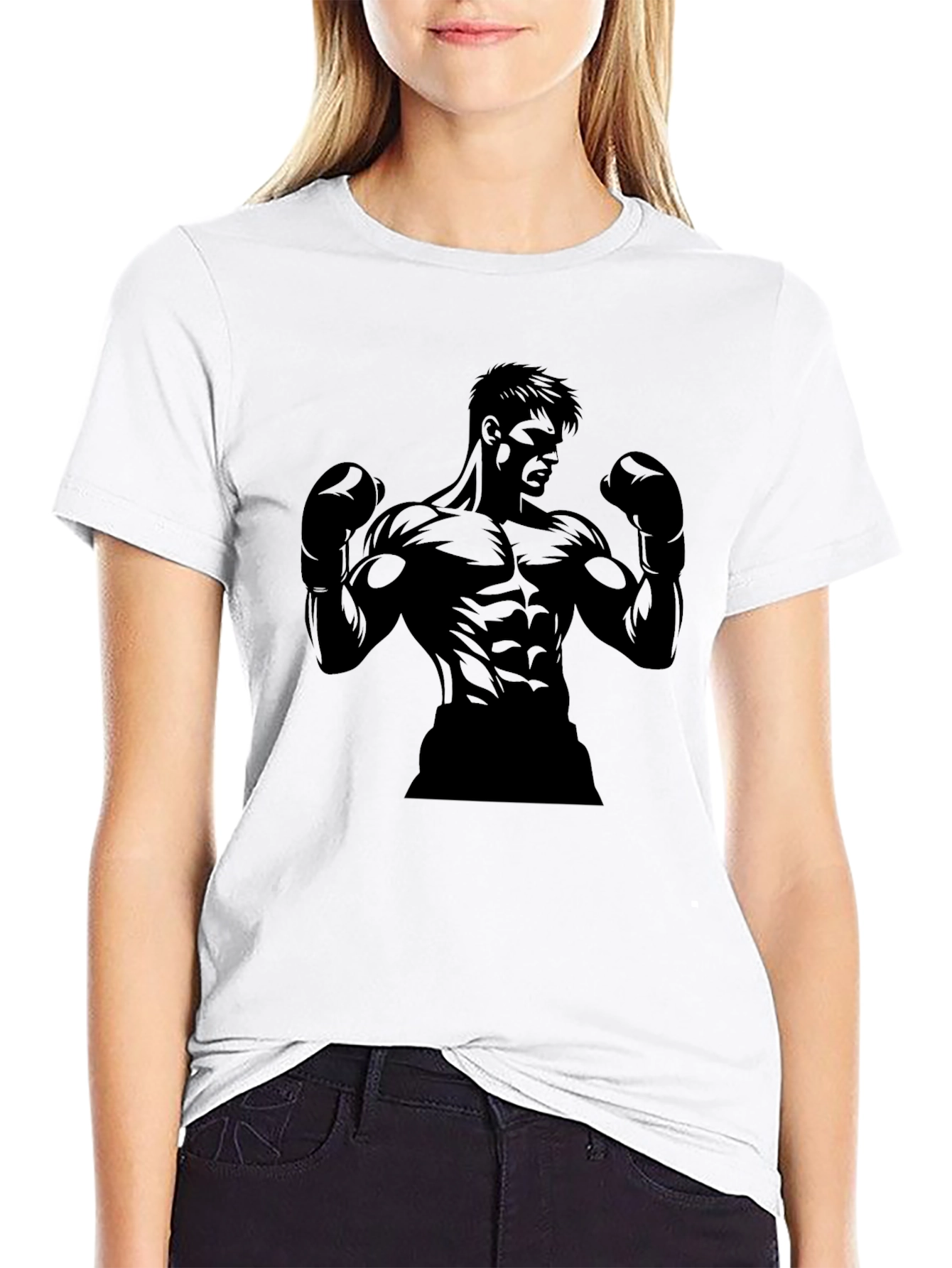 Black Boxer Graphic Tee - Mens Fitness Shirt