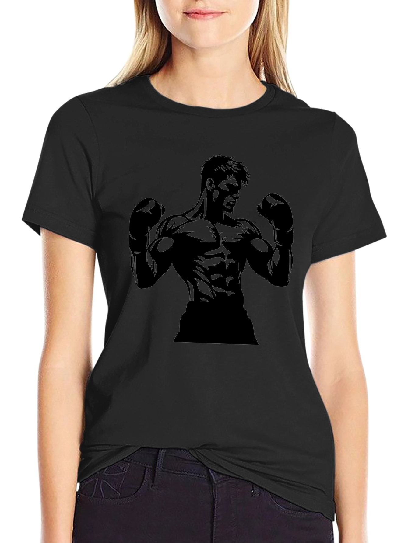 Black Boxer Graphic Tee - Mens Fitness Shirt