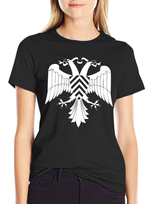 Black T-Shirt with Double Headed Eagle Graphic