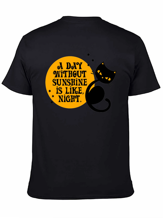 Black Cat Halloween T-Shirt - A Day Without Sunshine