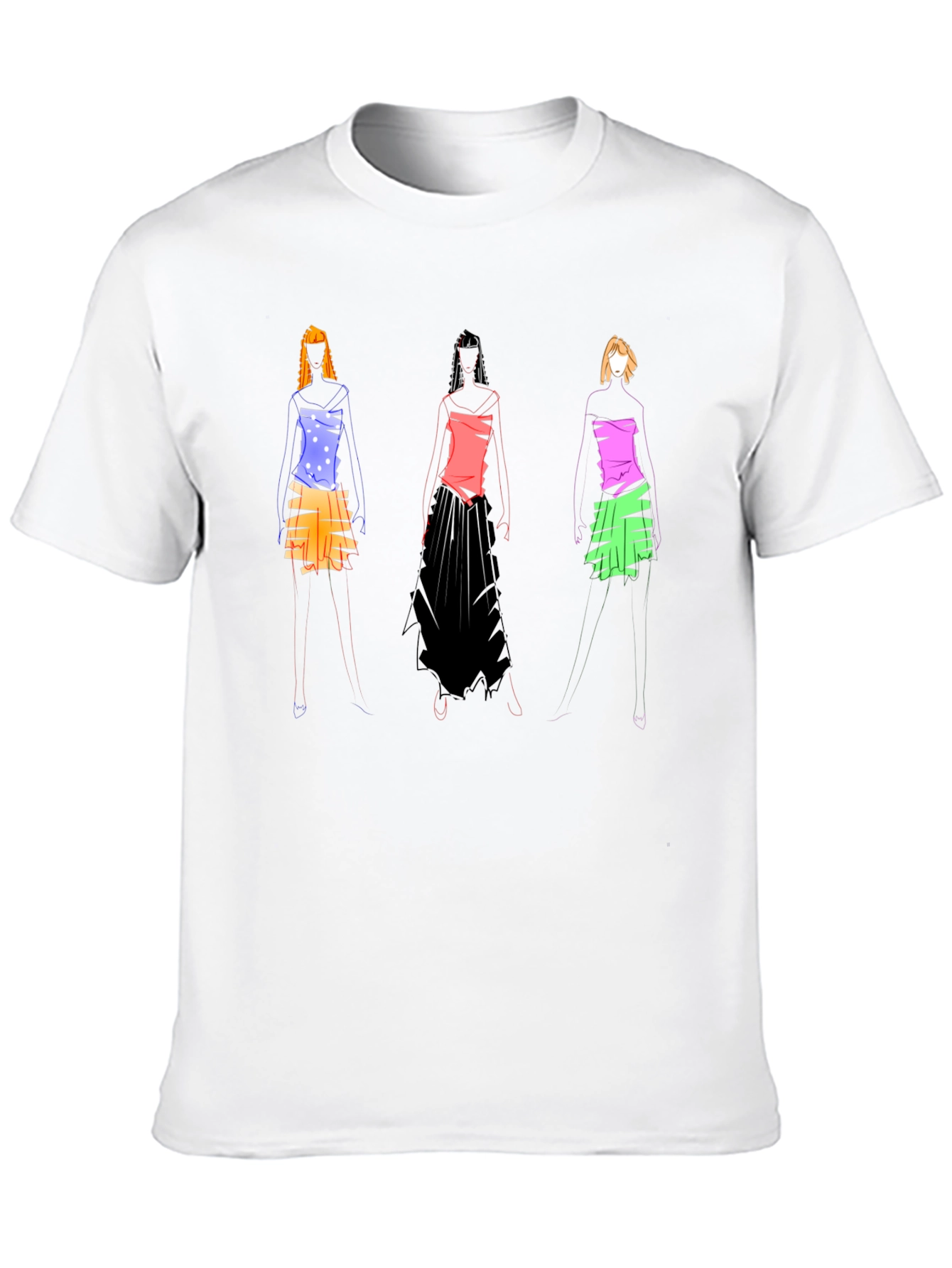 Abstract Fashion Sketch Black T-Shirt