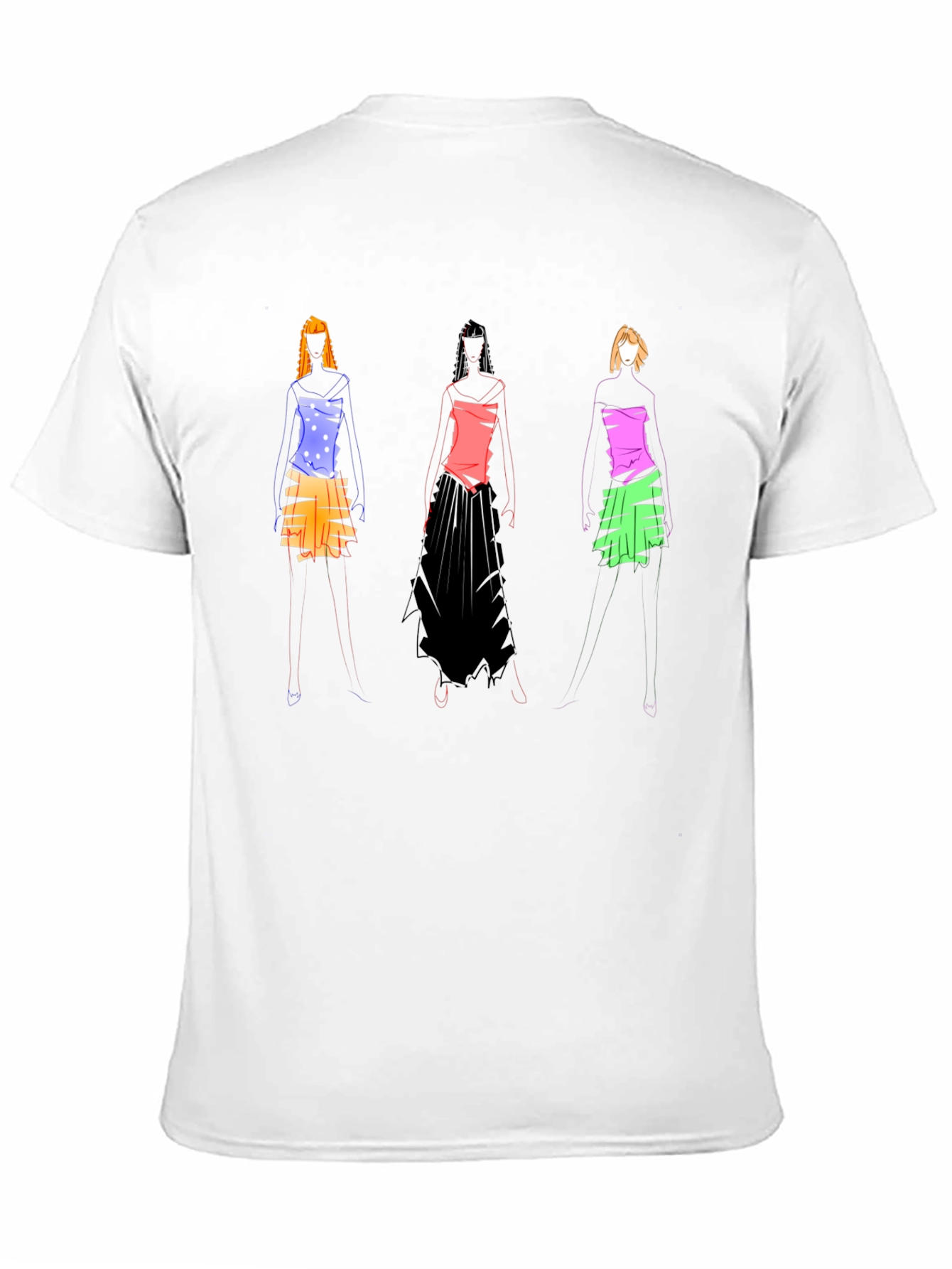 Abstract Fashion Sketch Black T-Shirt
