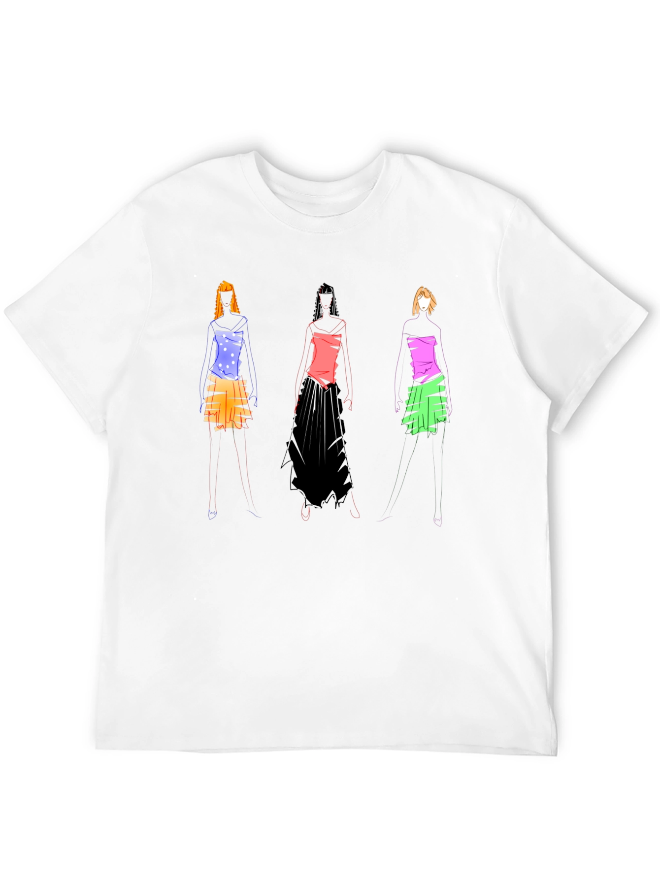 Abstract Fashion Sketch Black T-Shirt