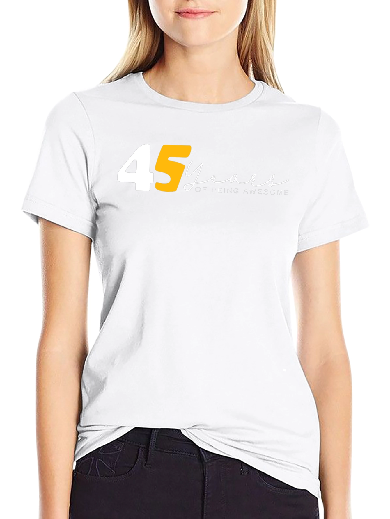45 Years of Being Awesome Black T-Shirt
