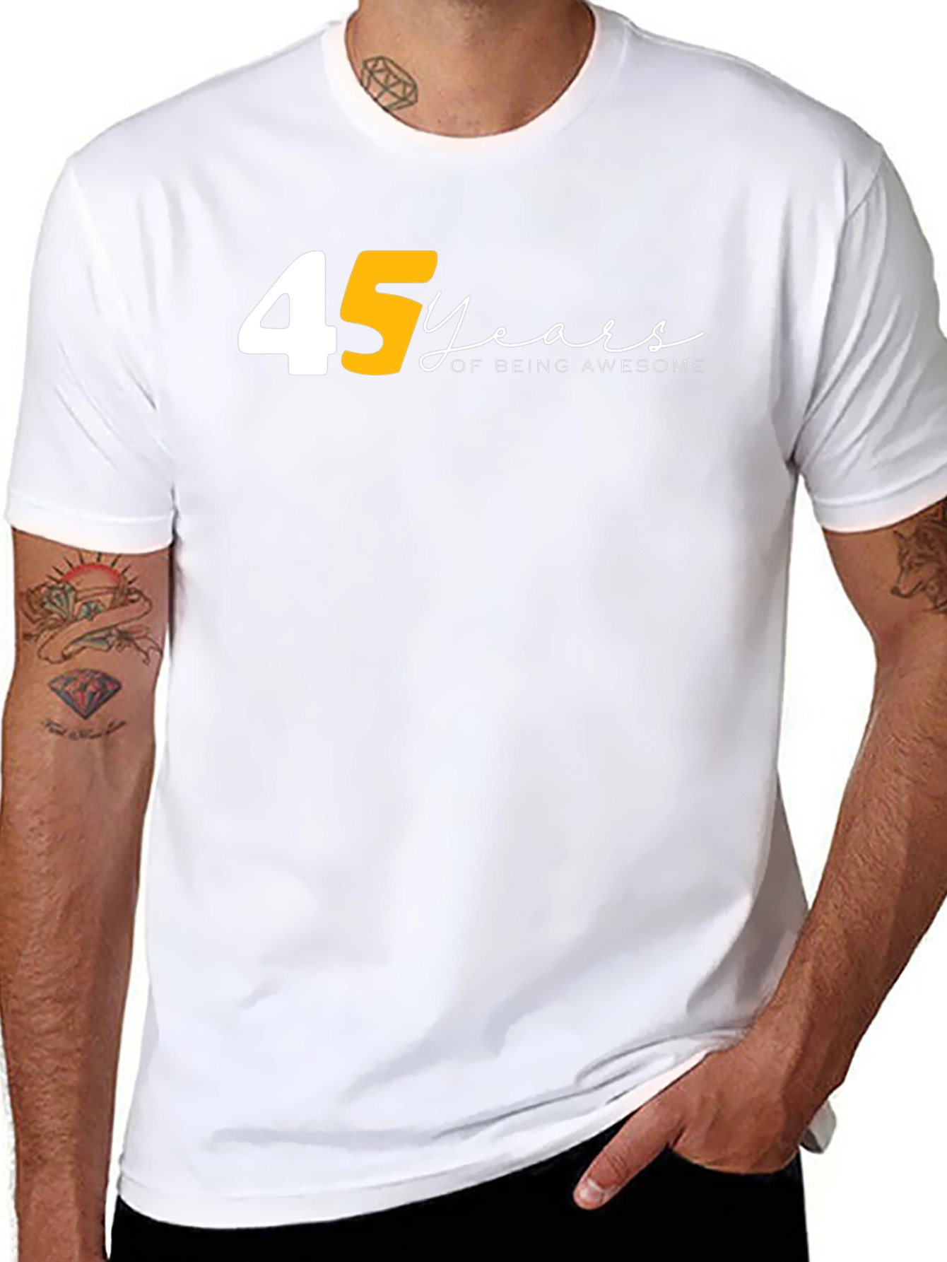 45 Years of Being Awesome Black T-Shirt