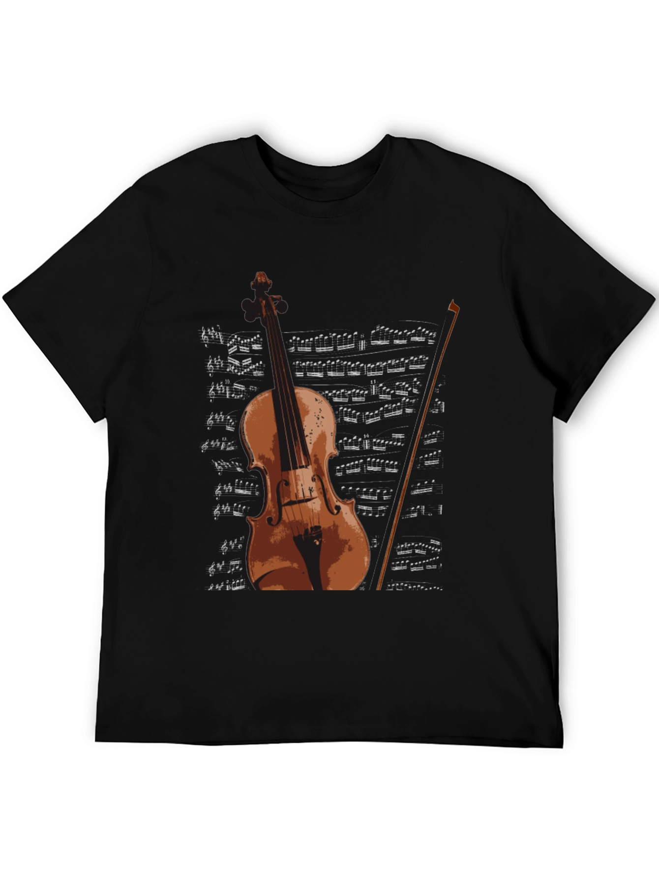 Violin & Sheet Music Graphic T-Shirt