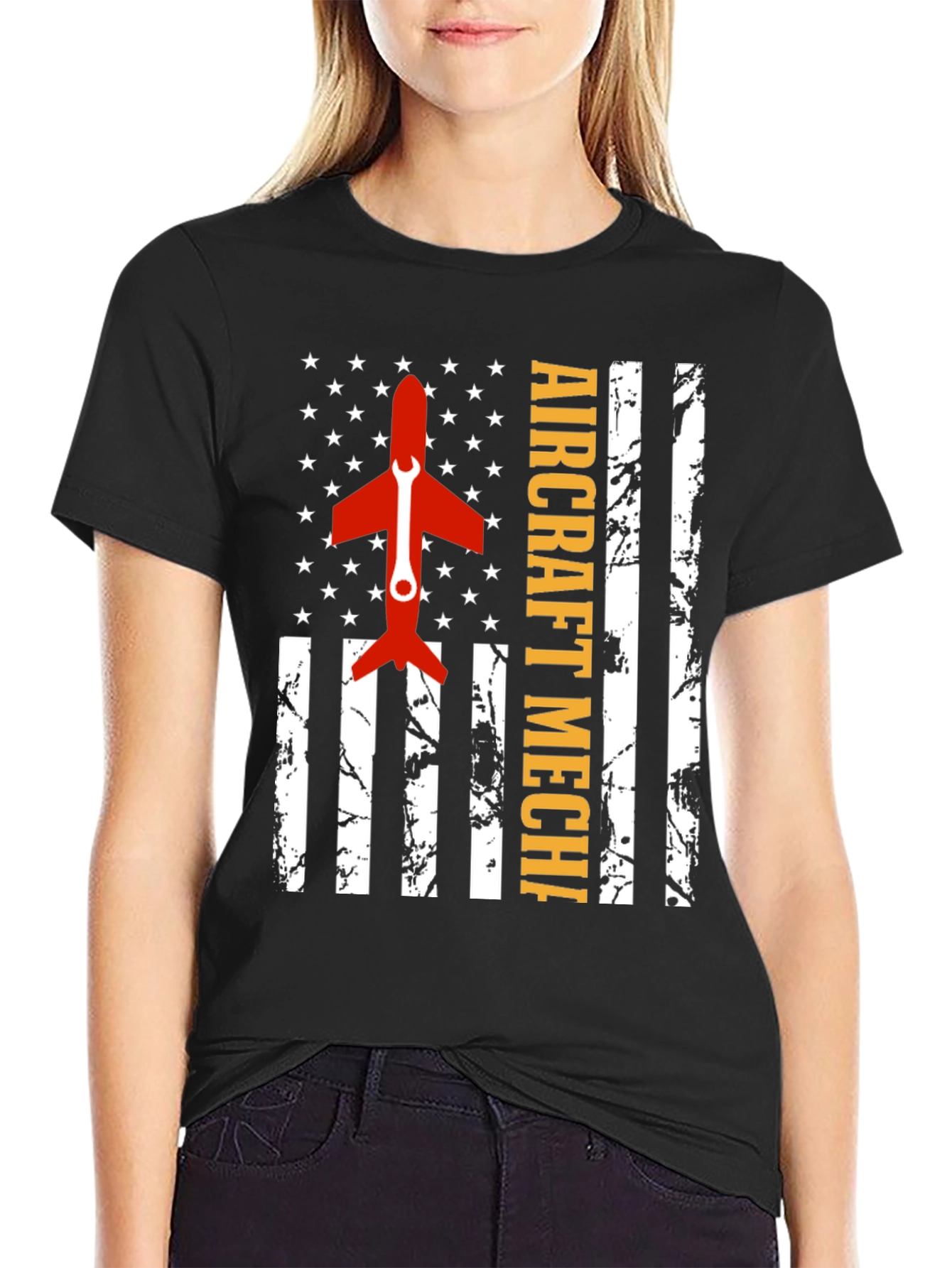 Aircraft Mechanic Flag T-Shirt