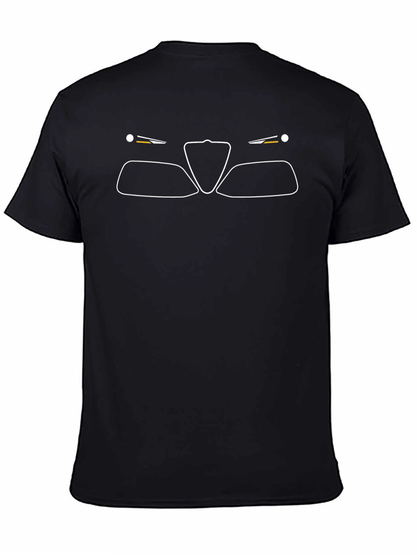 Alfa Romeo Car Outline T-Shirt - Black