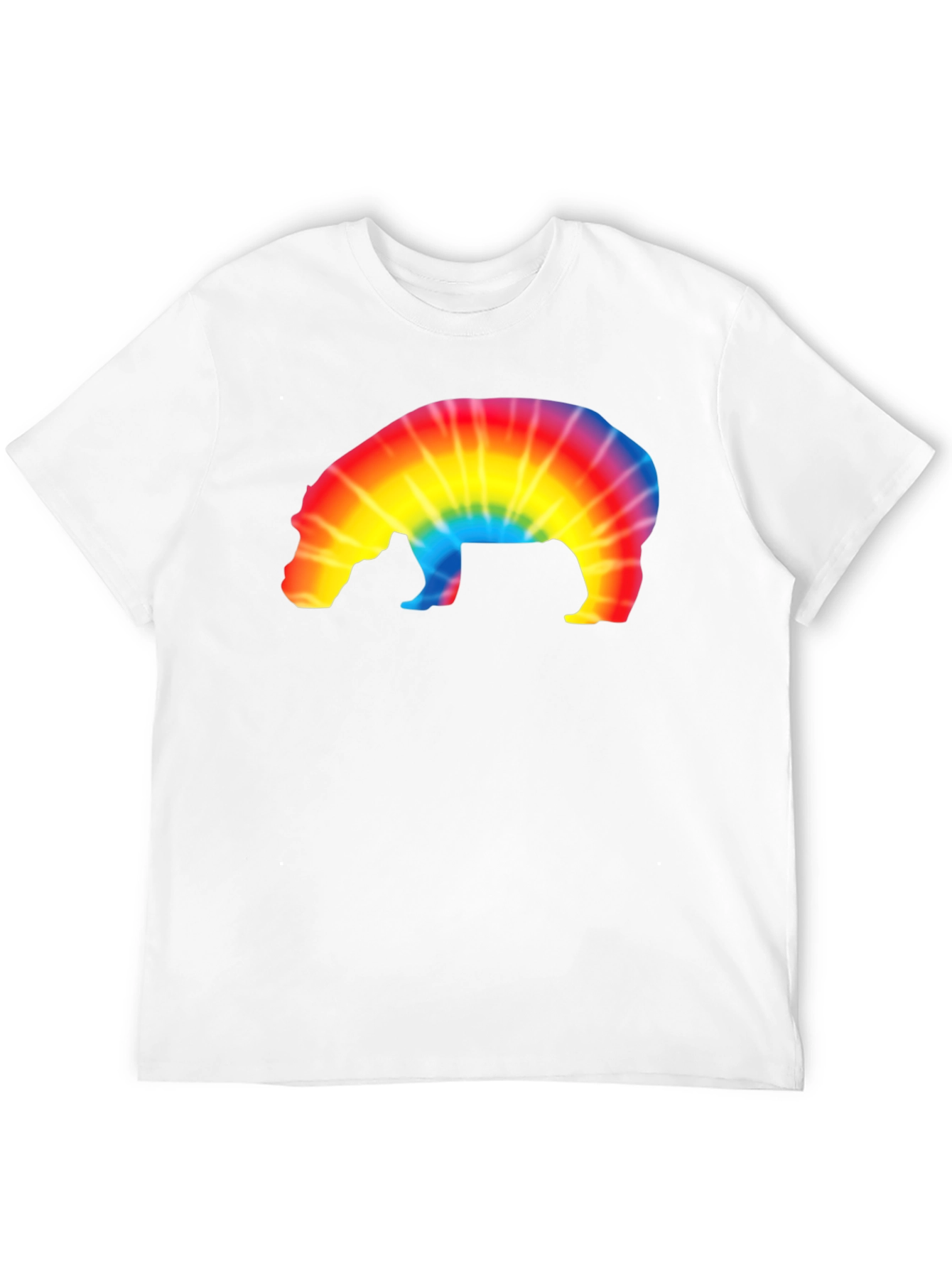 Tie-Dye Hippo Graphic Tee - Black Unisex T-Shirt
