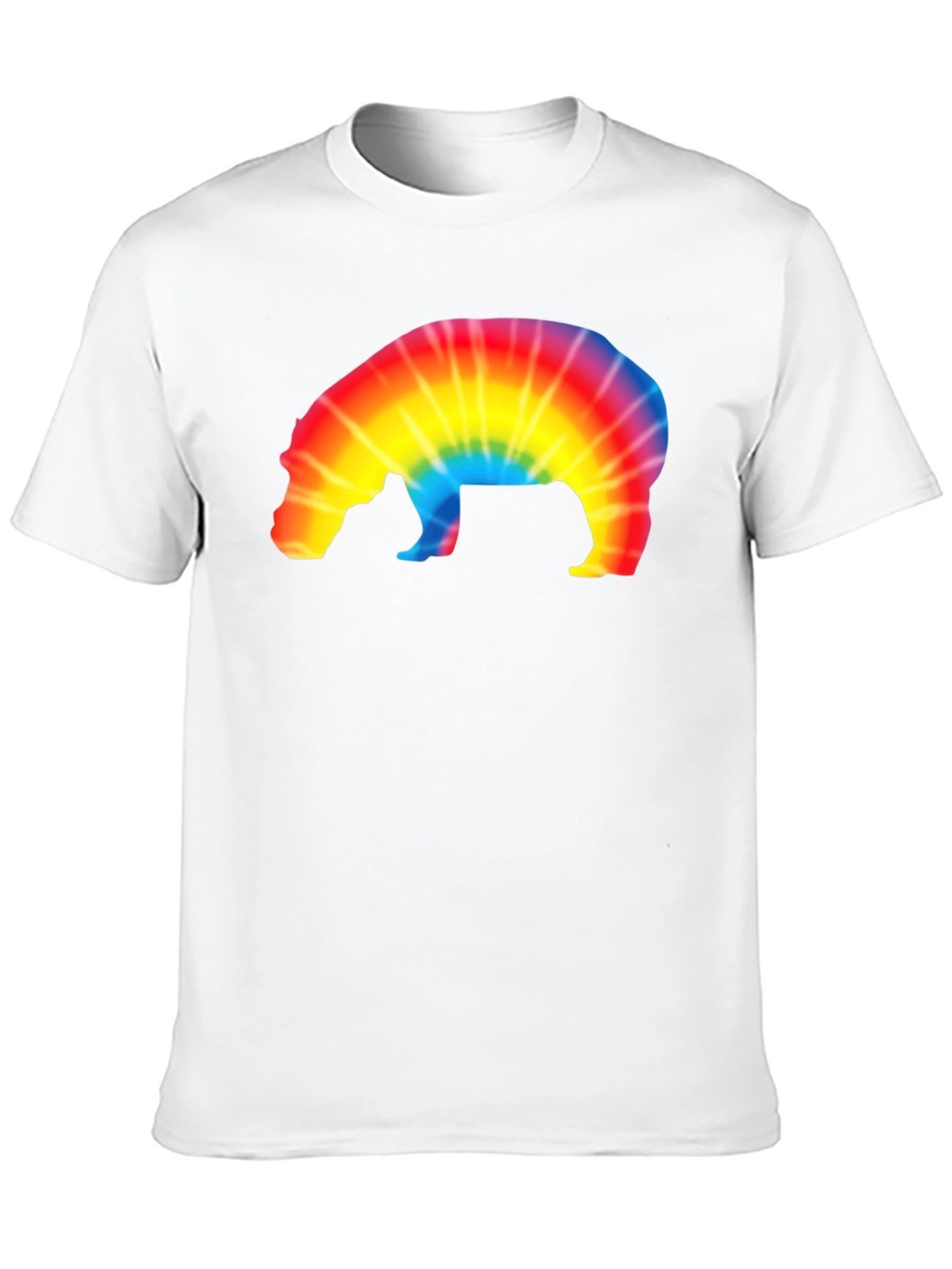 Tie-Dye Hippo Graphic Tee - Black Unisex T-Shirt