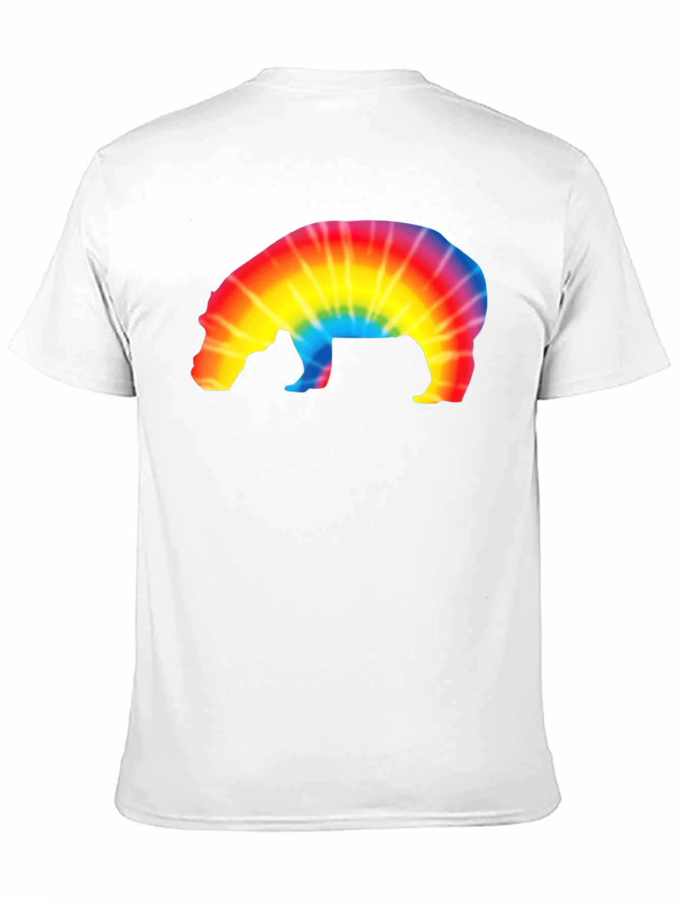 Tie-Dye Hippo Graphic Tee - Black Unisex T-Shirt